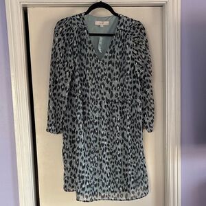 NWT LOFT Leopard Print V-Neck Dress